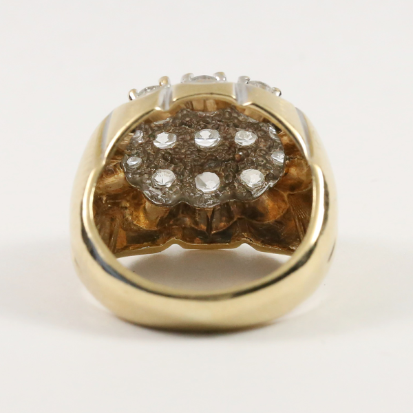 Inel Cluster Cu Diamante din Aur Galben 14k