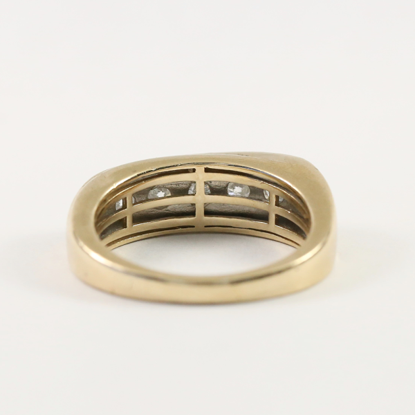 Inel cu Cinci Diamante din Aur Galben 10k