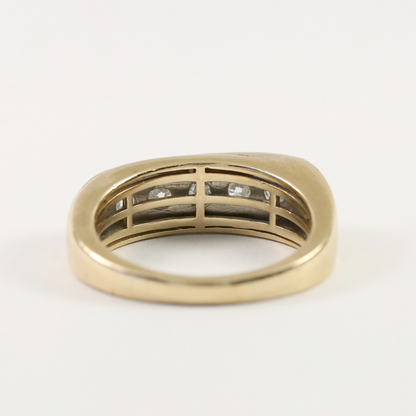 Inel cu Cinci Diamante din Aur Galben 10k