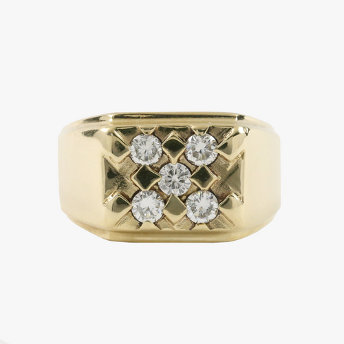 Inel cu Diamante din Aur Galben 14k