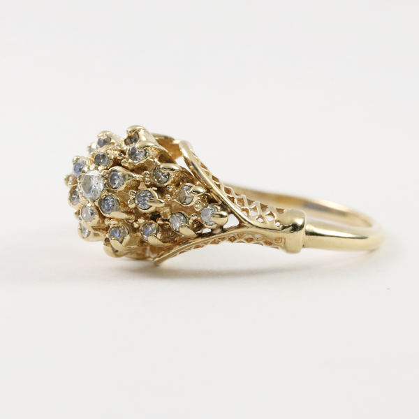 Inel cu Diamante din Aur Galben 14k