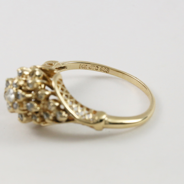 Inel cu Diamante din Aur Galben 14k