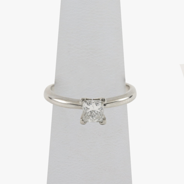 Inel Logodnă cu Diamant din Aur Alb 14k