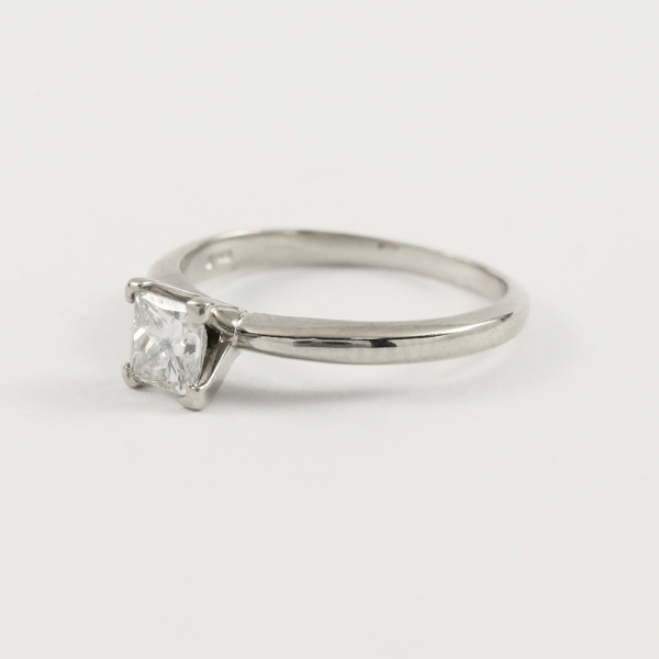 Inel Logodnă cu Diamant din Aur Alb 14k