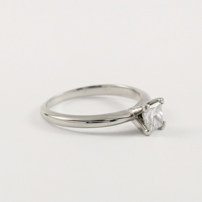 Inel Logodnă cu Diamant din Aur Alb 14k