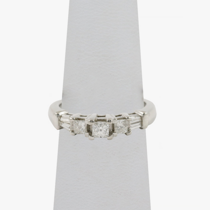 Inel de Logodnă cu Diamante din Aur Alb 14k