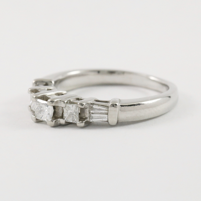 Inel de Logodnă cu Diamante din Aur Alb 14k