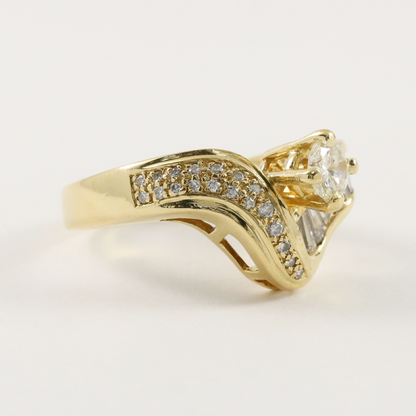 Inel Cu Diamante din Aur Galben 18k