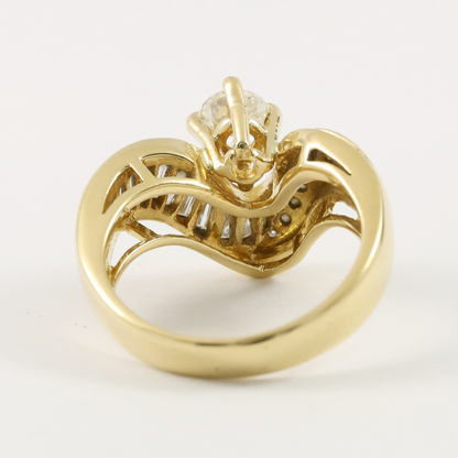 Inel Cu Diamante din Aur Galben 18k