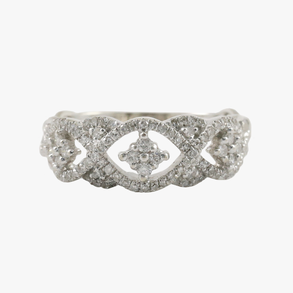 Inel cu Diamante din Aur Alb 14k