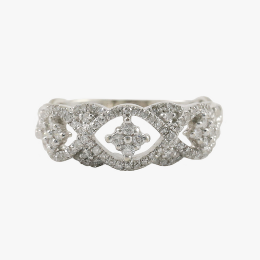 Inel cu Diamante din Aur Alb 14k