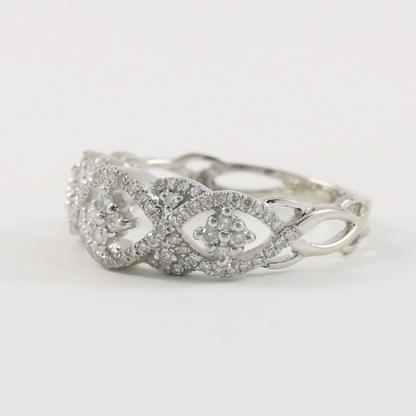 Inel cu Diamante din Aur Alb 14k