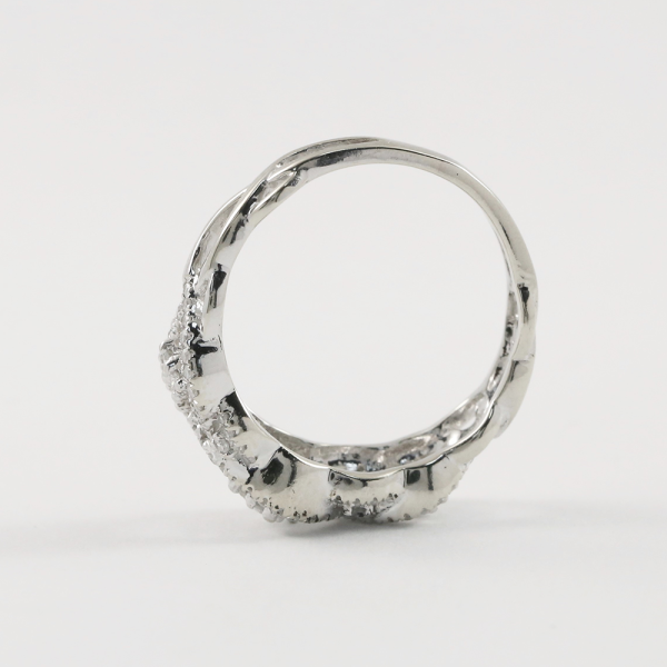 Inel cu Diamante din Aur Alb 14k