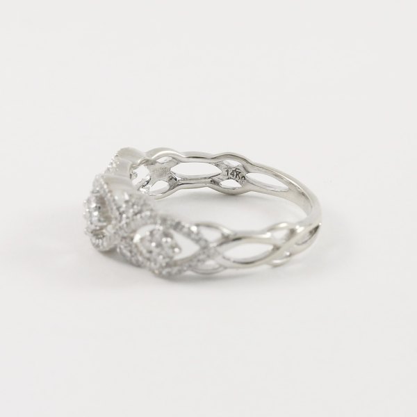 Inel cu Diamante din Aur Alb 14k