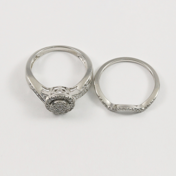 Set cu Diamante din Aur Alb 14k