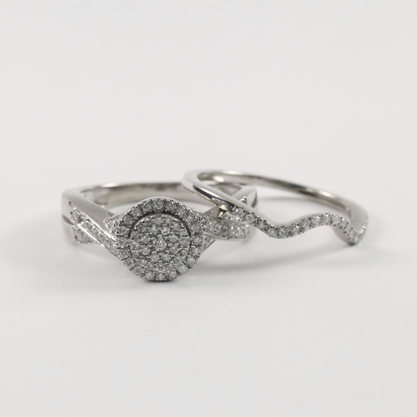 Set cu Diamante din Aur Alb 14k