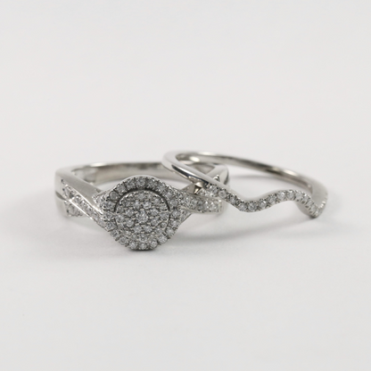 Set cu Diamante din Aur Alb 14k