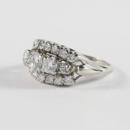 Inel cu Diamante din Aur Alb 14k