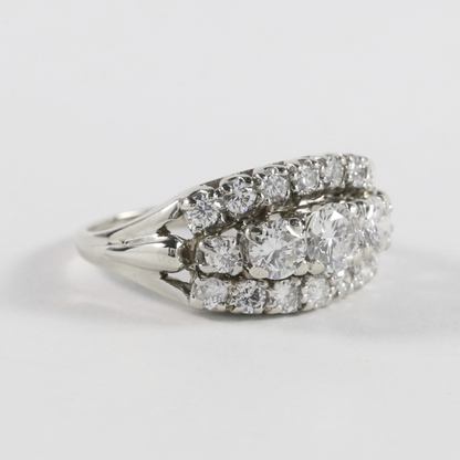 Inel cu Diamante din Aur Alb 14k