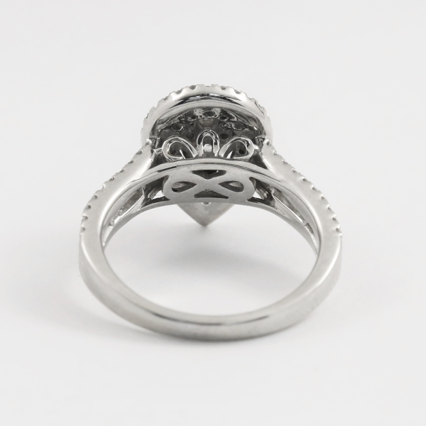 Inel Logodnă cu Diamante din Aur Alb 14k