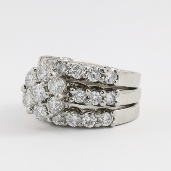 Inel cu Diamante din Aur Alb 14k