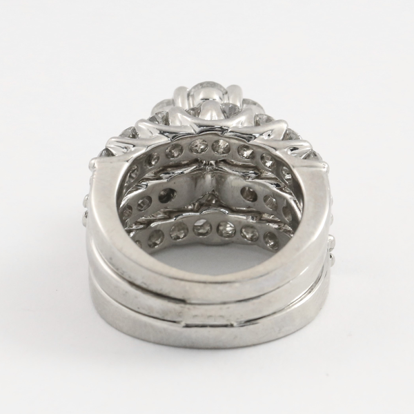 Inel cu Diamante din Aur Alb 14k
