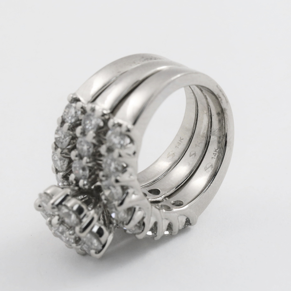 Inel cu Diamante din Aur Alb 14k