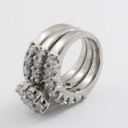 Inel cu Diamante din Aur Alb 14k