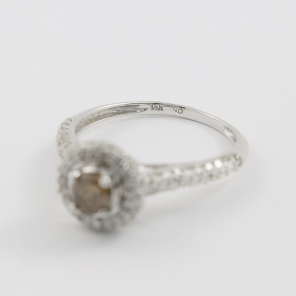 Inel Logodnă Cu Diamante din Aur Alb 14k