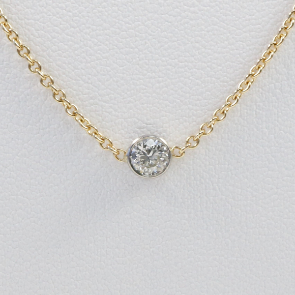 Colier Cu Diamante din Aur Galben 14k