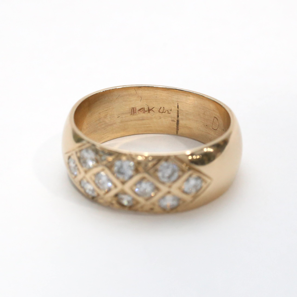 Inel Cu Diamante din Aur Galben 14k