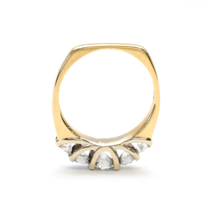 Inel Cu Cinci Diamante din Aur Galben 14k