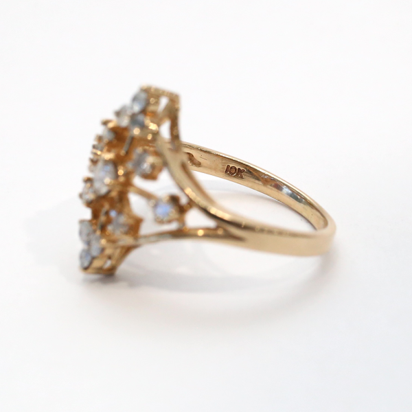 Inel Cu Diamante din Aur Galben 10k