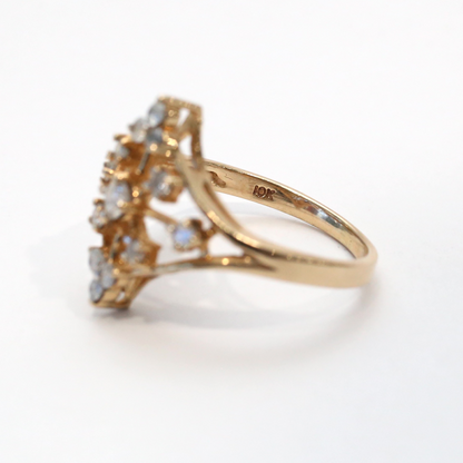 Inel Cu Diamante din Aur Galben 10k