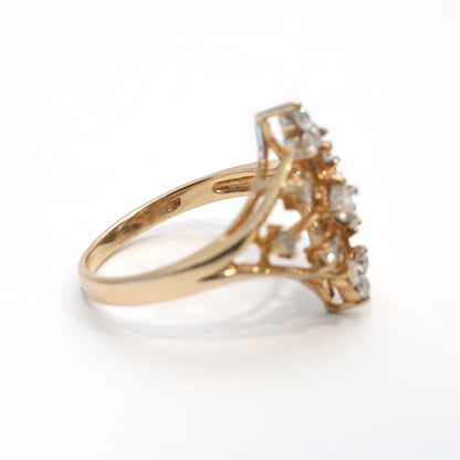 Inel Cu Diamante din Aur Galben 10k