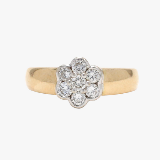 Inel Cu Diamante din Aur Galben 14k