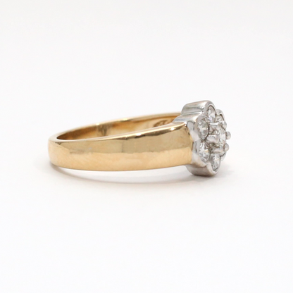 Inel Cu Diamante din Aur Galben 14k