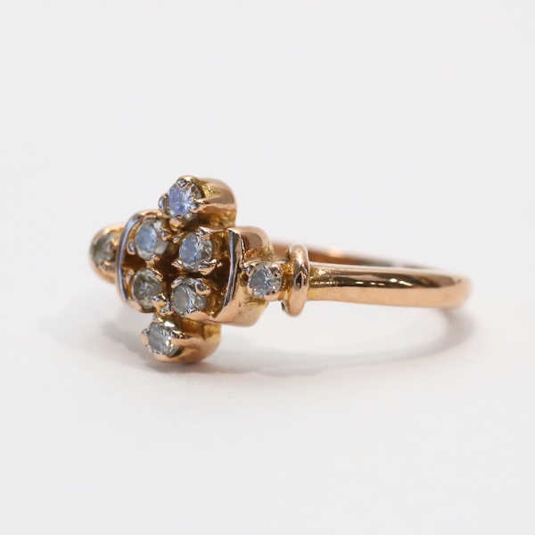 Inel Cu Diamante din Aur Roz 18k