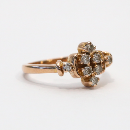 Inel Cu Diamante din Aur Roz 18k