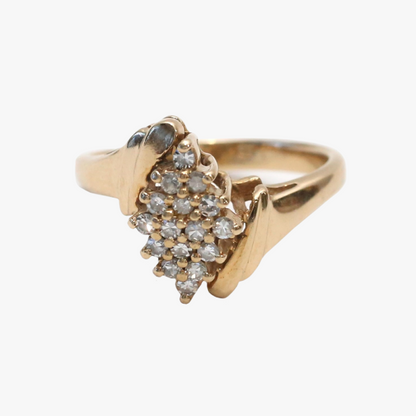 Inel Cu Diamante din Aur Galben 14k