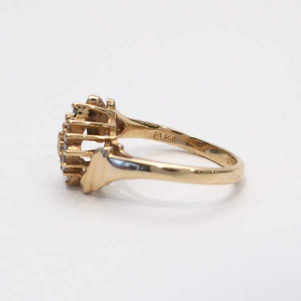 Inel Cu Diamante din Aur Galben 14k