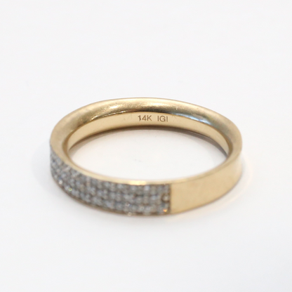 Inel Cu Diamante din Aur Galben 14k