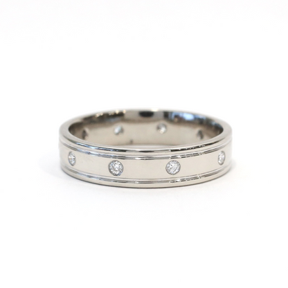 Inel Cu Diamante din Aur Alb 14k