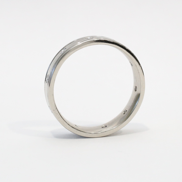 Inel Cu Diamante din Aur Alb 14k