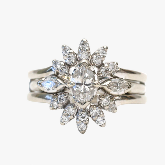 Set cu Diamante din Aur Alb 14k