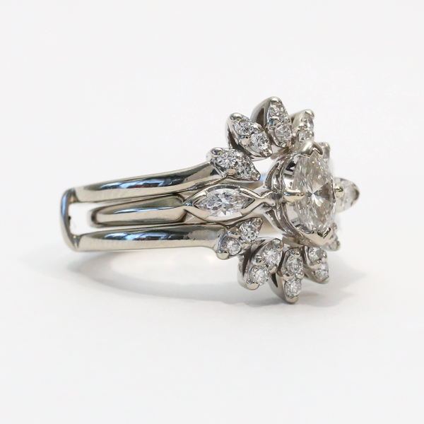 Set cu Diamante din Aur Alb 14k