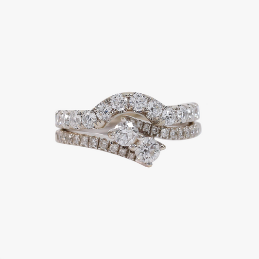 Set cu Diamante din Aur Alb 14k