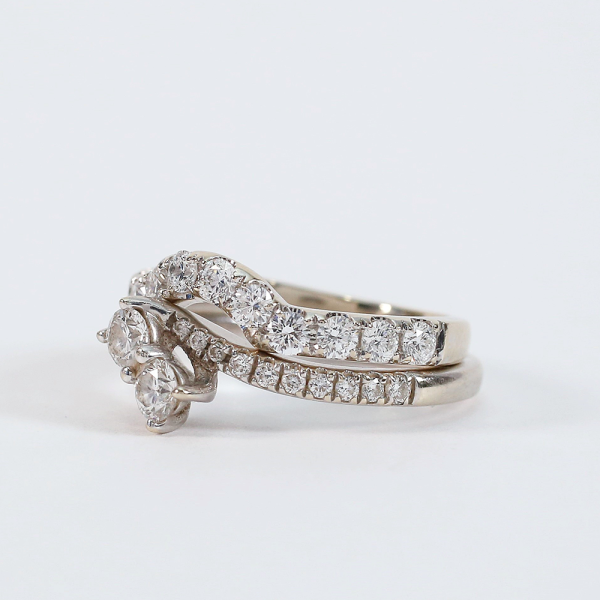 Set cu Diamante din Aur Alb 14k