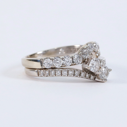 Set cu Diamante din Aur Alb 14k