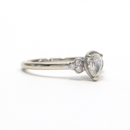 Inel Logodnă cu Diamante din Aur Alb 14k